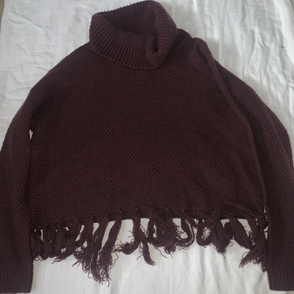 Burgundy crop sweater